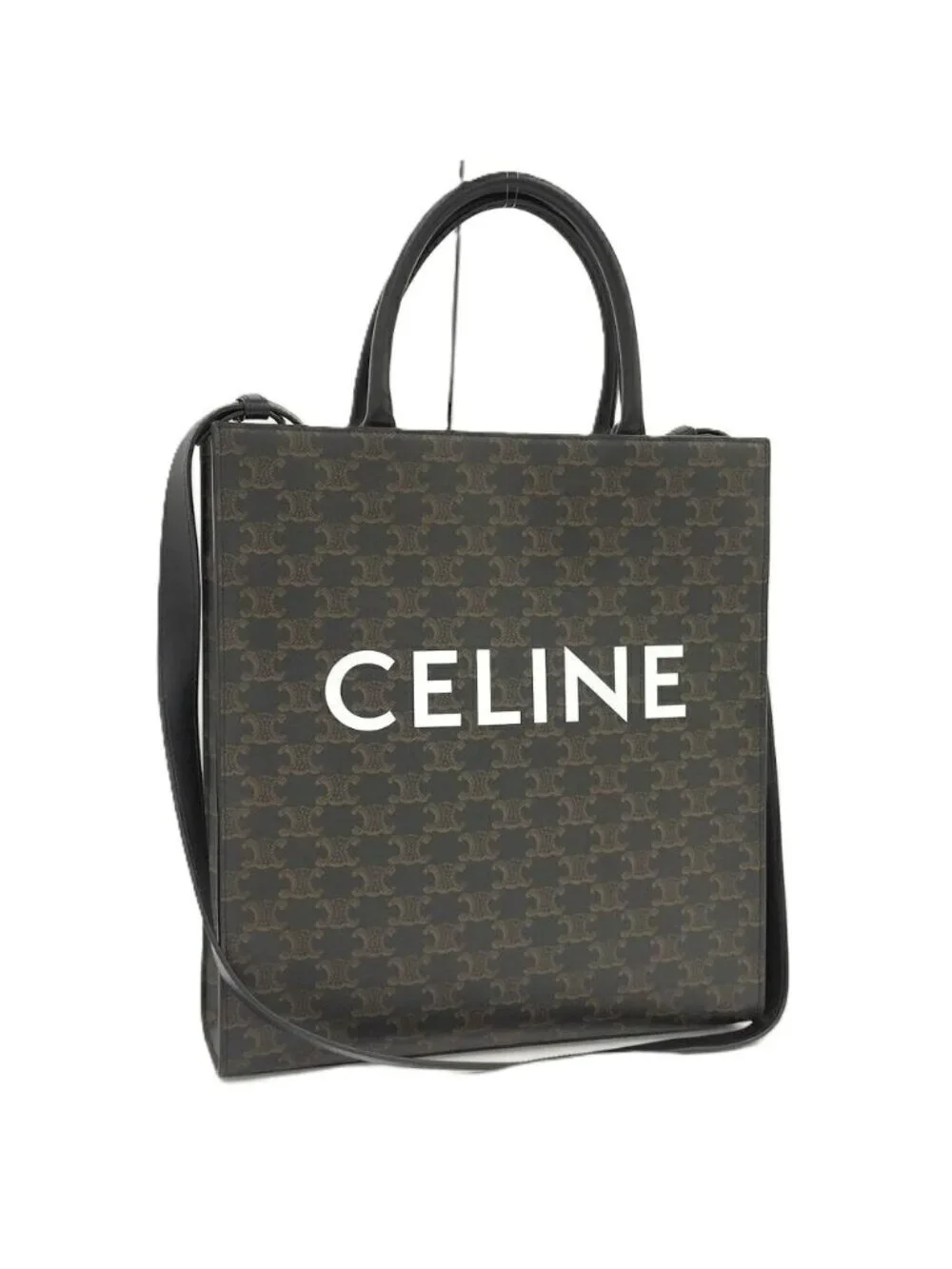 Celine Vertical Cabas 2-Way Handbag Triomphe Canvas